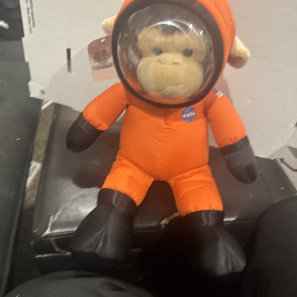 Smithsonian Institution Astronaut Monkey Plush NASA Orange Space Suit Toy